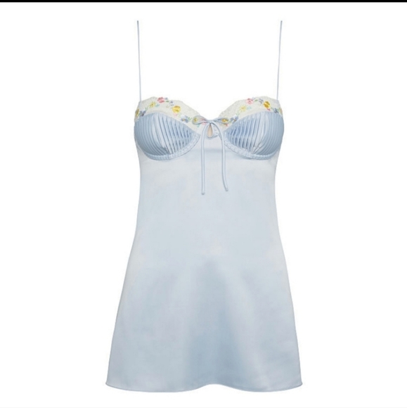 FOR LOVE & LEMONS BLUE PALOMA SLIP DRESS Cutout - Picture 9 of 10